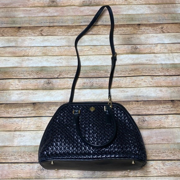 Tory Burch Robinson Basket-Weave Dome Satchel Bag - Picture 14 of 16